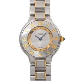 Cartier Must 21 Vantianne Two-tone Watch W10073R6 Women's Silver Quartz
