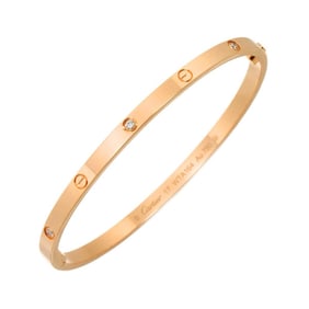Cartier Love Bracelet Small SM #17 with 6 half diamonds in 18K PG 750.