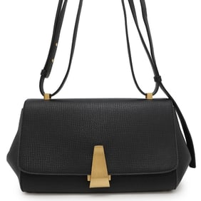 Bottega Veneta Angle Palmellato Leather Shoulder Bag 576143 BOTTEGA VENETA Black