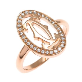 Cartier #50 Double C Women's Ring B4093250 750 Pink Gold Size 10