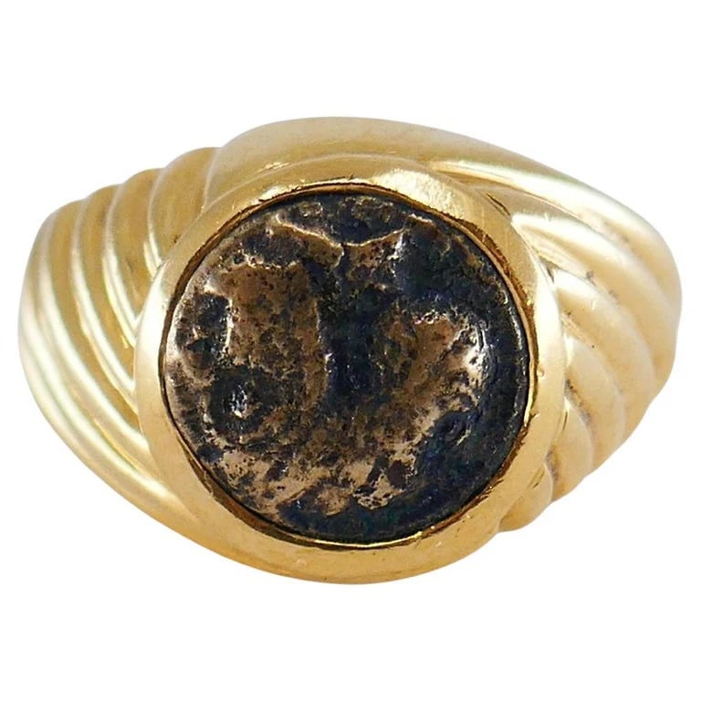 Bvlgari Vintage Bulgari Ancient Coin Gold Ring