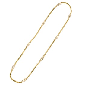 Vintage Boucheron Diamond Necklace 18k Gold Chain France