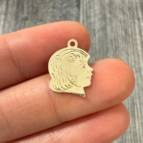 Vintage 14K Gold Little Girl Head Charm