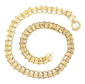 Victorian 14K Gold Fancy Heart Book Chain Necklace