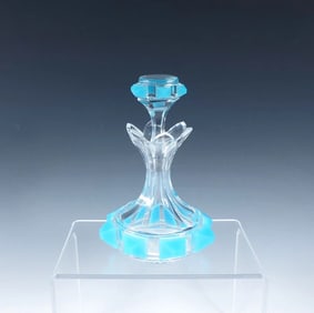 Louis Philippe Period Baccarat Blue Opaline Overlay Perfume Bottle