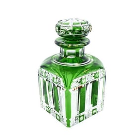 Cristal Nancy Green Overlay Cut Crystal Perfume Bottle