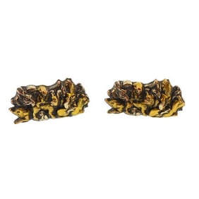 Shakudo & Silver Chinese Japanese Zodiac Cufflinks