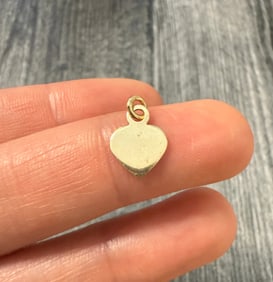 Mini 10K Gold Heart Tag Charm
