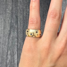 Vintage Star-Set 14K Gold Band