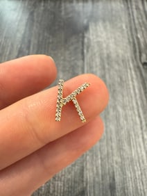 Diamond and 14K Gold Initial K Charm
