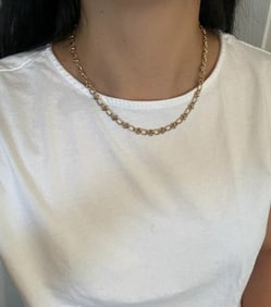 Fancy 14K Gold Infinity Link Necklace, 17.75" Long