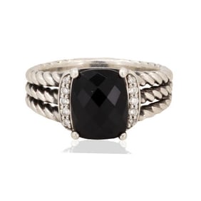 David Yurman Onyx and Diamond Ring