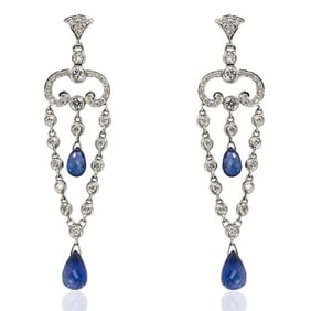 18k Sapphire Briolette Earrings