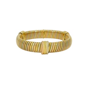Vintage Cartier 18k Tri-Color Gold Tubogas Bracelet