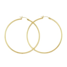 Hoop Earrings 14k Gold Wire Earrings Medium Size