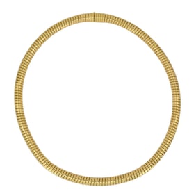 Vintage Chopard 18k Gold Tubogas Choker Necklace