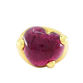 Pomellato 18K Yellow Gold Heart Tourmaline Ring