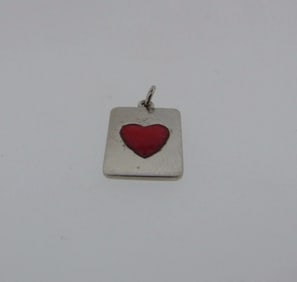 COOL Art Deco Platinum & Enamel Deck of Cards Charm Circa 1920s