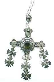 MEXICO TR-10 925 Silver & Topaz Necklace Vintage