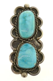 Rectangular Sterling Silver Turquoise Ring