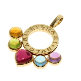BVLGARI Allegra Multicolor Stone Pendant Top in 18K Yellow Gold for Women