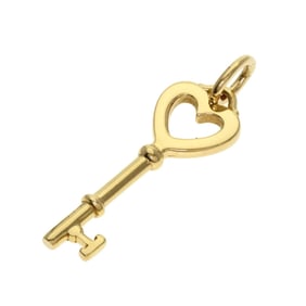 Tiffany & Co. Heart Key Pendant in 18K Yellow Gold for Women.
