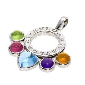 BVLGARI Allegra Multicolor Stone Pendant Top in 18K White Gold for Women