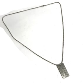 CHANEL CC Coco Mark Plate Accessory Chain Necklace Metal Women's Silver