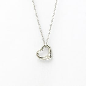 Tiffany Open Heart Platinum No Stone Men,Women Fashion Pendant Necklace (Silver)
