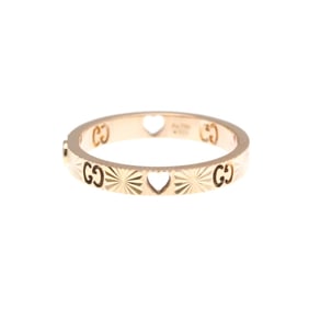 Gucci Icon Ring Diamond Pink Gold (18K) Fashion Diamond Band Ring Pink Gold
