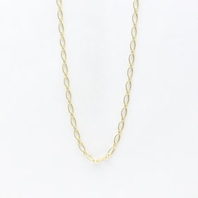 Tiffany Oval Link Necklace Chain Yellow Gold (18K) No Stone Women,Men Fashion Neck Chain (Gold)