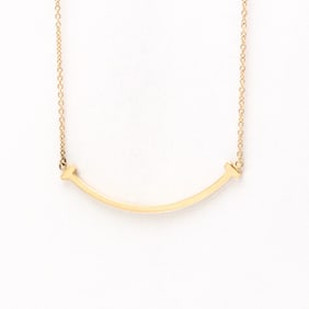Tiffany Smile Pink Gold (18K) No Stone Women,Men Fashion Pendant Necklace (Pink Gold)