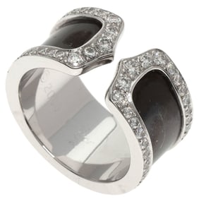 Cartier C2 LM Edge Full Diamond #50 Ring in 18K White Gold for Women