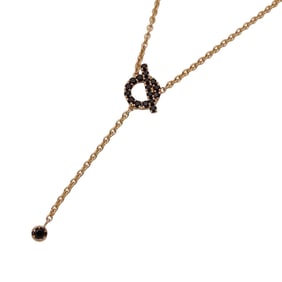 Hermes Hermès Finesse Thai Necklace, Women's, 750PG Spinel, Pink Gold, Black, Polished