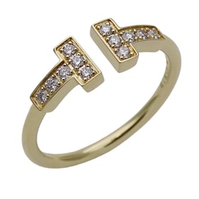 Tiffany & Co. Women's Ring, 750YG Yellow Gold with Diamond and T-Wire, Size 10, Polished