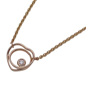 Hermes Hermès Vertige Cool TPM Women's Heart Necklace in 750PG Pink Gold with One Diamond, SH Size,