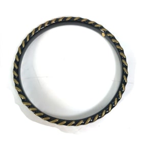 CHANEL Coco Mark CC Accessory Bracelet 97A Bangle Metal Women's Black