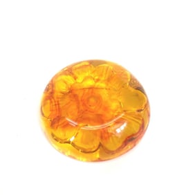 CHANEL Brand Accessory 96A Camellia Circle Brooch, Plastic, Women's, Orange