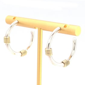 Tiffany & Co. Bandwidth 2-Wire Earrings, 925 Sterling Silver, 18K Yellow Gold, and Gold.