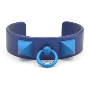 Hermès Medor Aluminum Sunset Blue Ankle Metal Bracelet with Studs and Matte Texture, Women's,