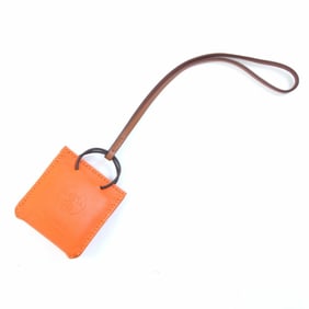 Hermès Sac Orange Feu Gold Bag Charm, Anjou Milo Leather, Swift D Stamp, Keychain, Women's Bag,