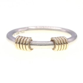Tiffany & Co. Bandwith 2-Wire Ring, 925 Sterling Silver, 750YG, Combination, Women's, TIFFANY CO.