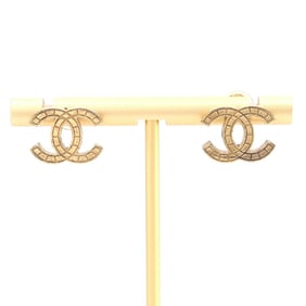 Chanel Coco Mark Gold Metal Earrings 03P 2003 Model Old Women's CHANEL