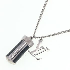 Louis Vuitton Monogram Eclipse Collier Charms Necklace M63641 Leather and Metal LV Charm Pendant for