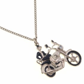 Chanel Necklace Coco Bike Motif Gold Metal 10-Piece 2010 Model Pendant for Women