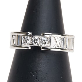 Tiffany & Co. 18K White Gold Diamond Atlas 3-Piece Ring, Women's, Size 11