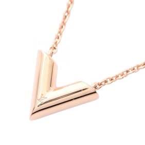 Louis Vuitton Essential V Necklace, Gold Plated, Women's, M80137