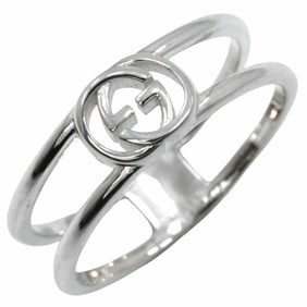 Gucci Interlocking G Ring, Size 16, Sterling Silver, Approx. 2.6g, Men's