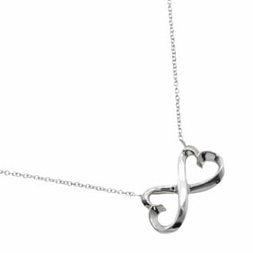 Tiffany & Co. Double Loving Heart Necklace by Paloma Picasso, 925 Sterling Silver, Approx. 3.8g,