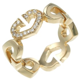 Cartier C-Heart Ring, Size 12.5, 18K Yellow Gold with Diamonds, Approx. 7.3g